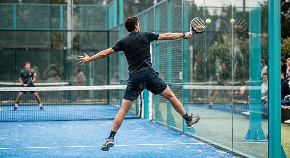 Haladó padel edzés Csömörön, dinamikus ütés a hálónál