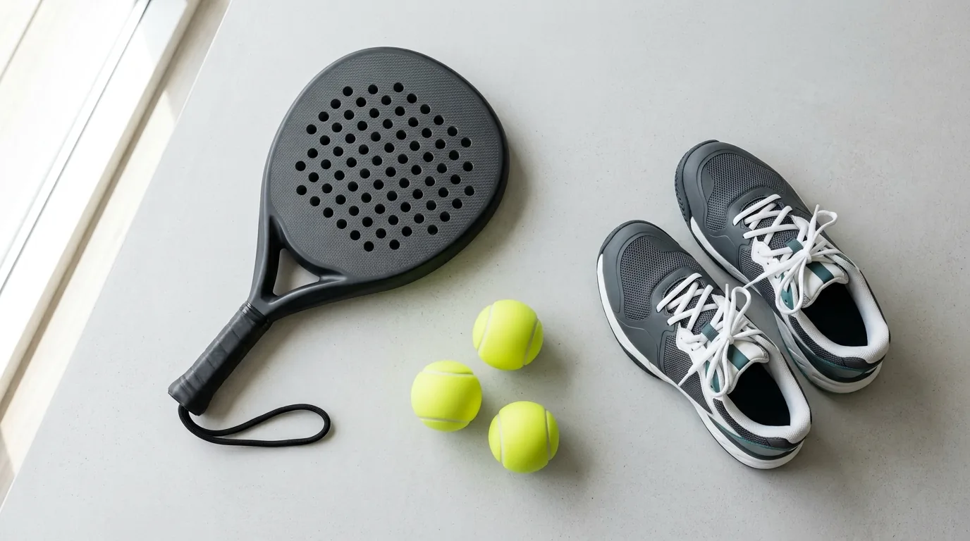 Padel felszerelés kezdőknek: padelütő, labda és sportcipő